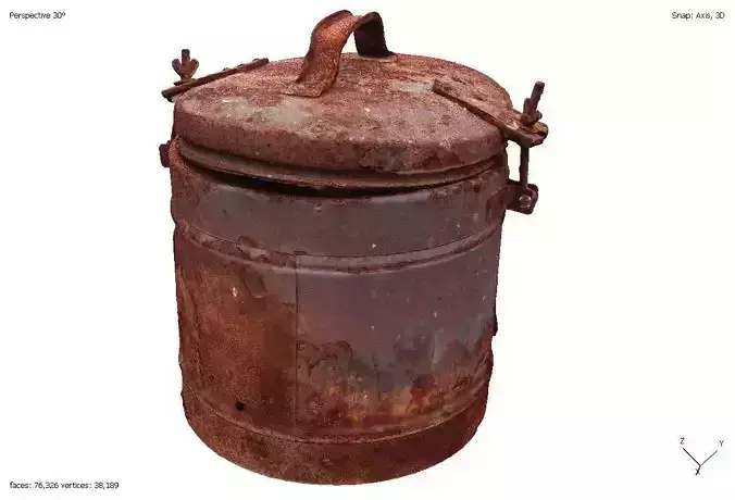 Rusty burnt military thermos