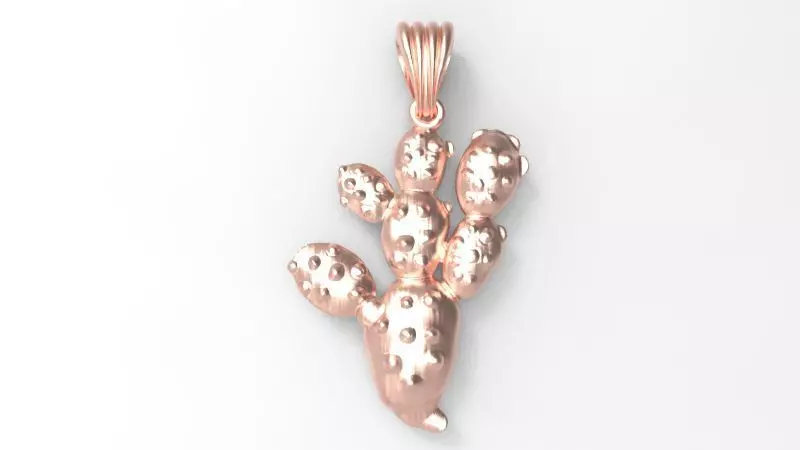 Cactus Necklace Charm Pendant Hollow Jewelry 3D print model
