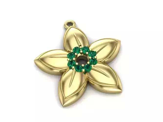 flower pendant with stones