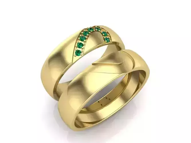 2 wedding ring heart