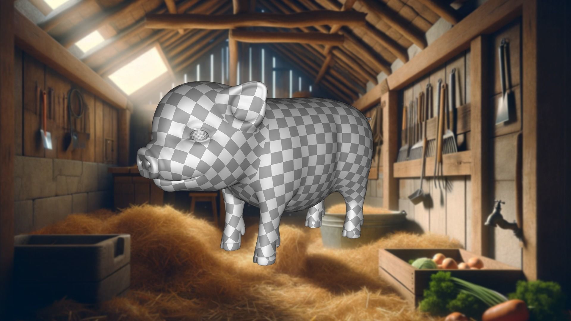 Playful Piglet 3D Pig Model Low-poly 3D model_22