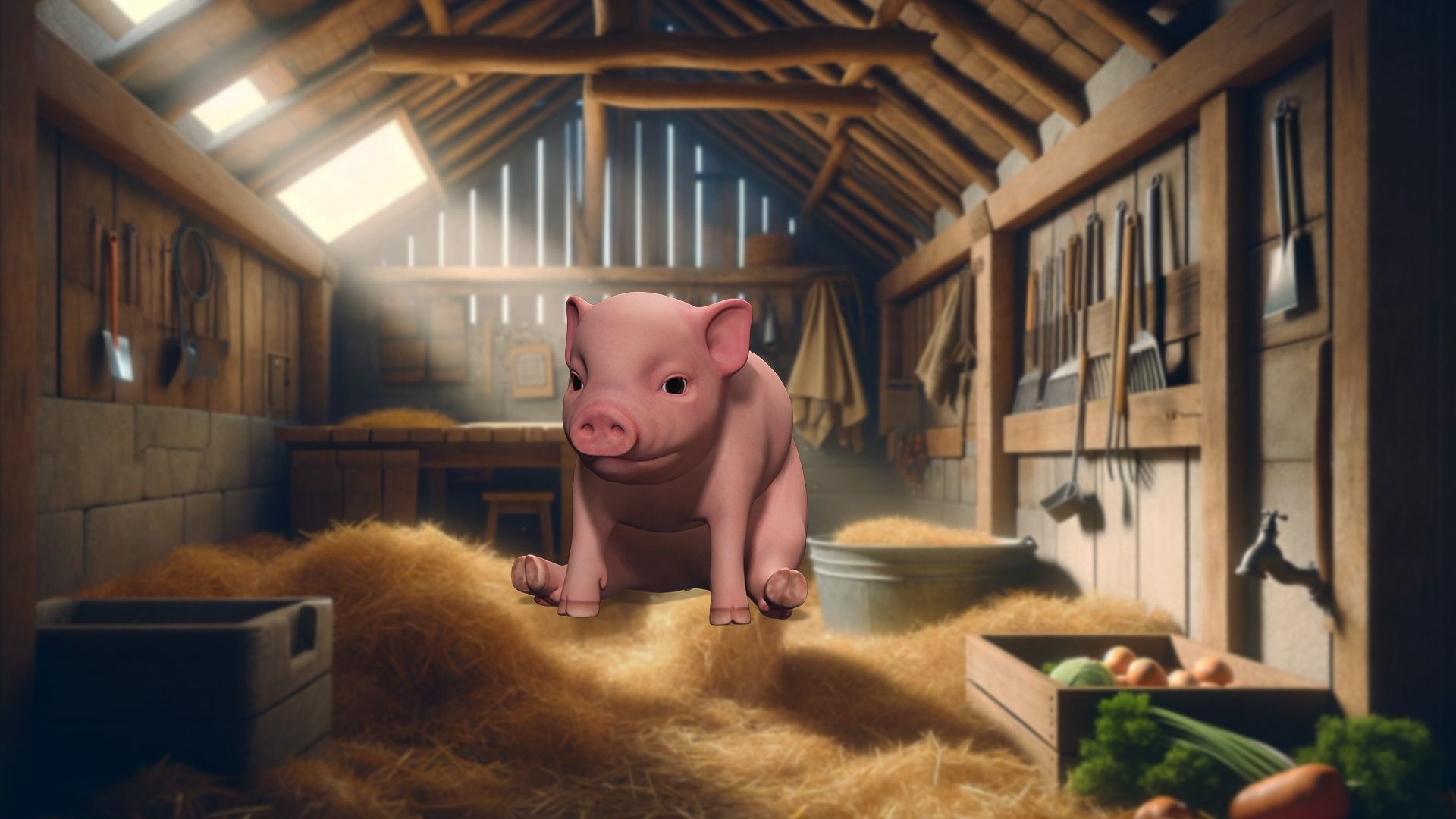 Playful Piglet 3D Pig Model Low-poly 3D model_27