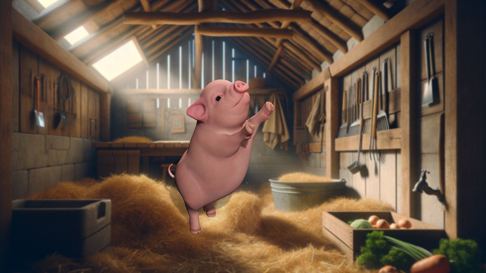 Playful Piglet 3D Pig Model Low-poly 3D model_1