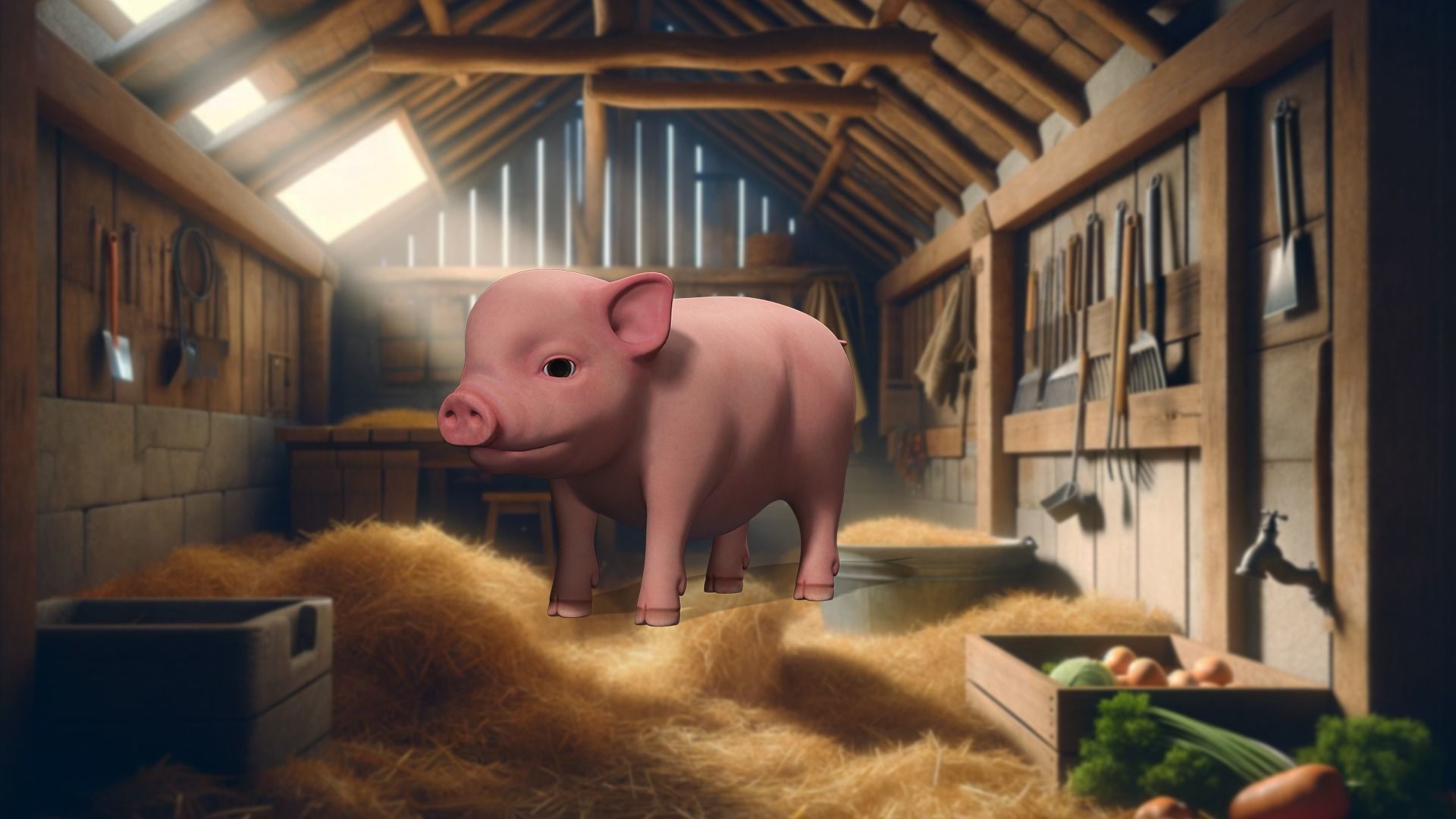 Playful Piglet 3D Pig Model Low-poly 3D model_23