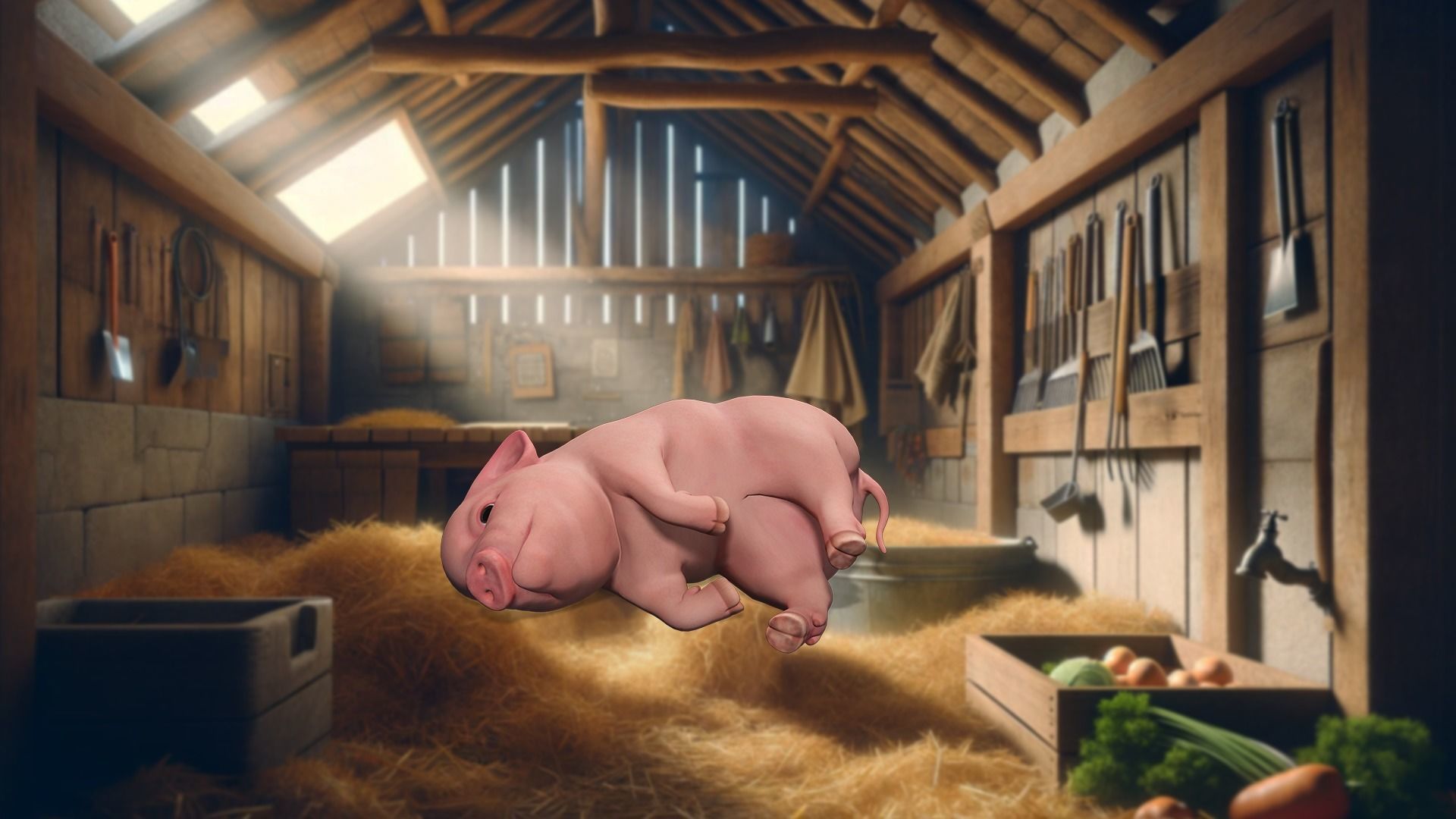 Playful Piglet 3D Pig Model Low-poly 3D model_29