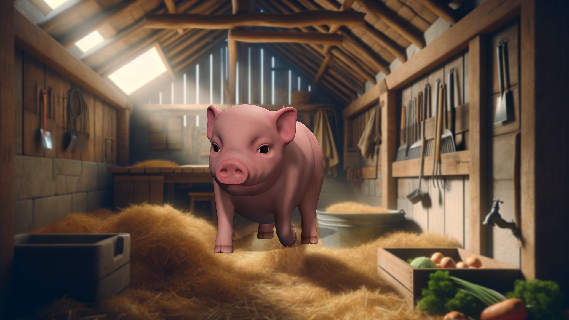 Playful Piglet 3D Pig Model Low-poly 3D model_26