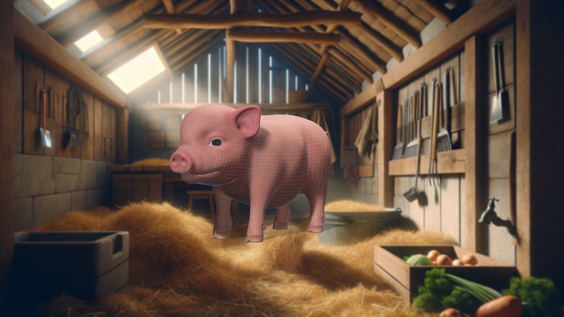 Playful Piglet 3D Pig Model Low-poly 3D model_25