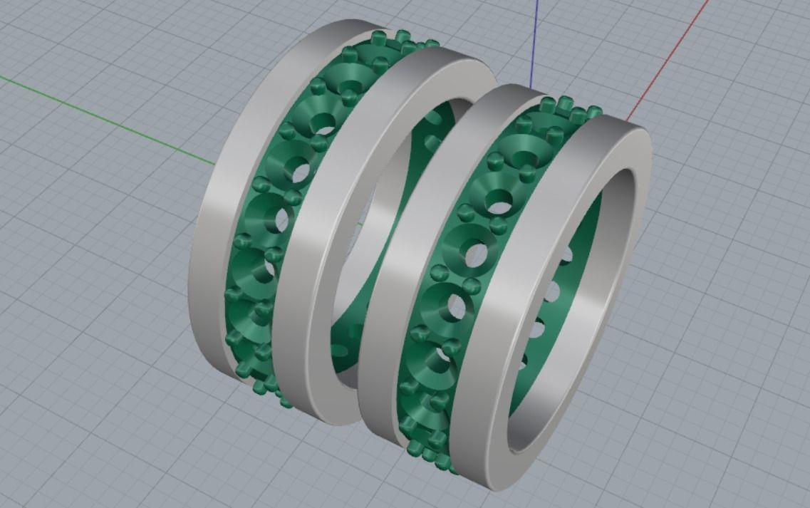 2 wedding ring heart 3D print model_11