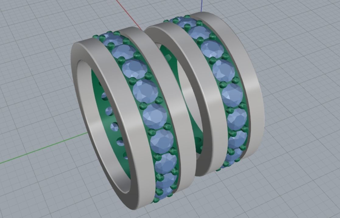 2 wedding ring heart 3D print model_12
