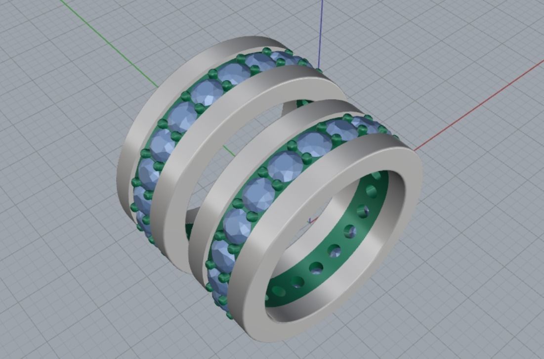 2 wedding ring heart 3D print model_9
