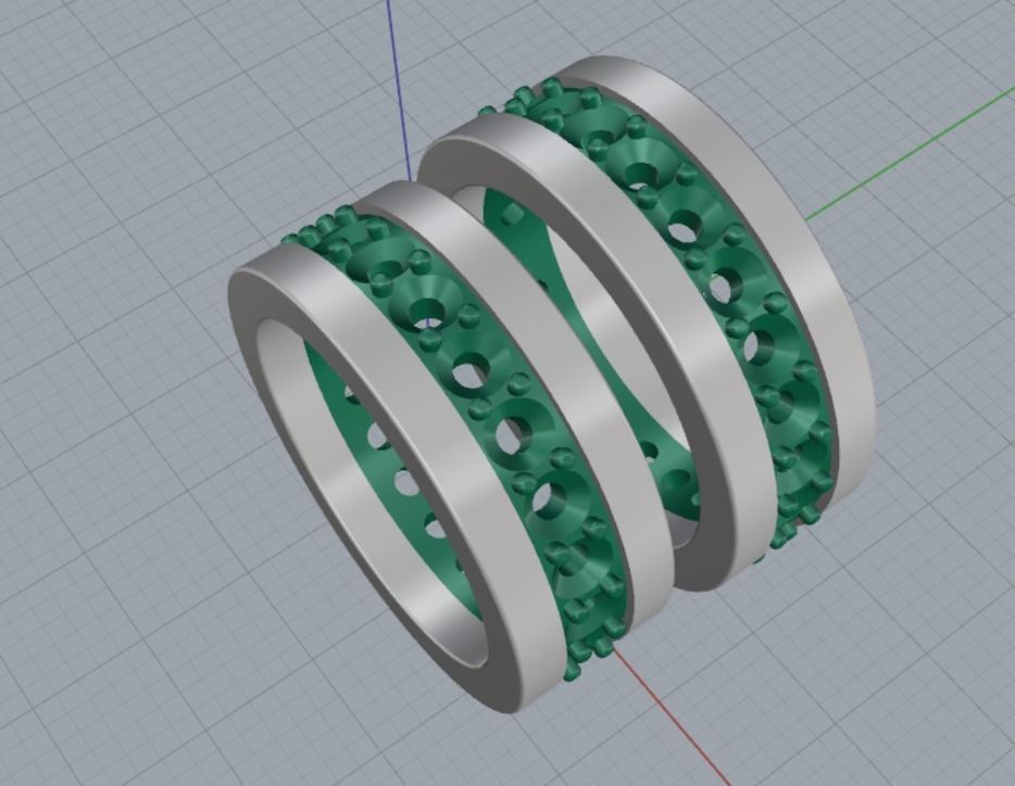 2 wedding ring heart 3D print model_10