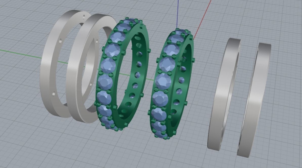 2 wedding ring heart 3D print model_13