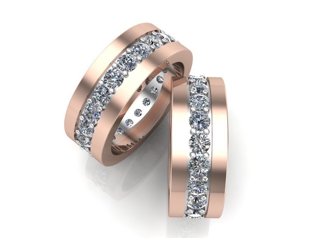 2 wedding ring heart 3D print model_5