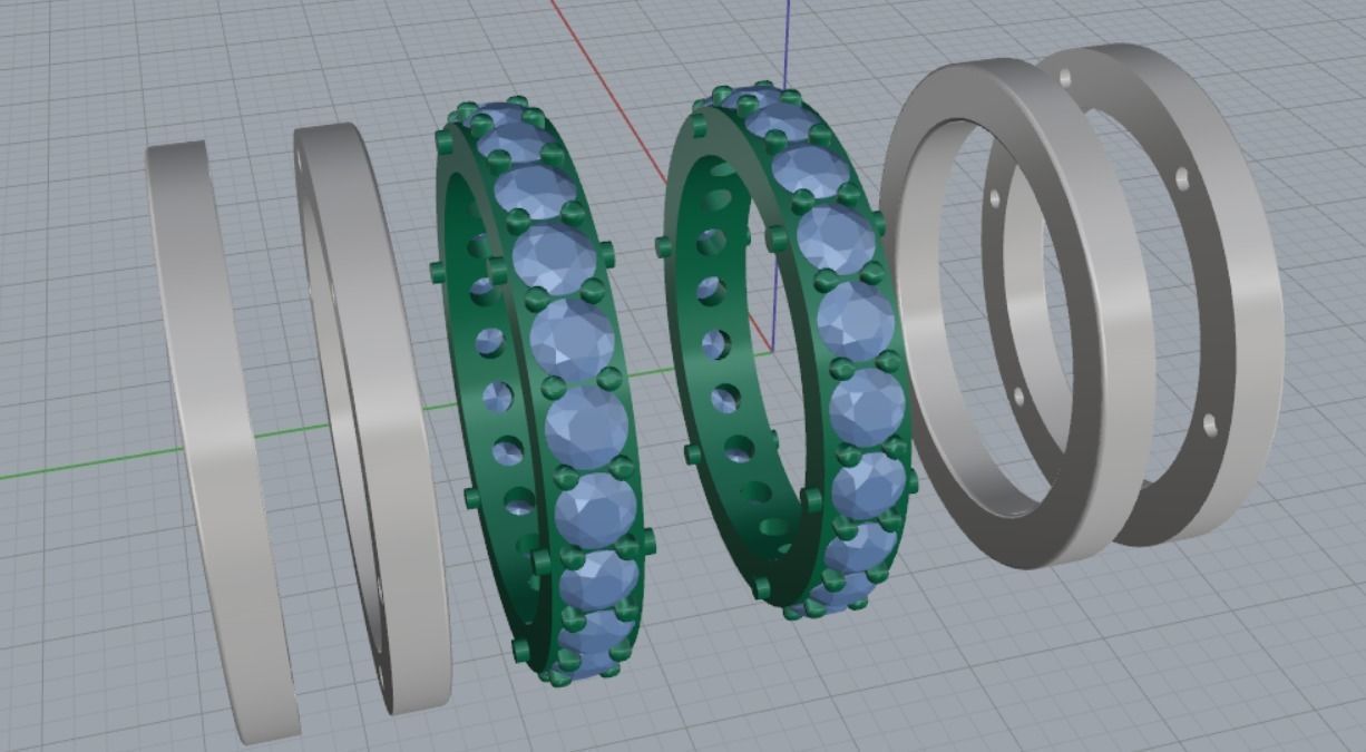 2 wedding ring heart 3D print model_15