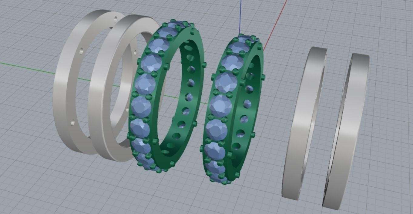 2 wedding ring heart 3D print model_14