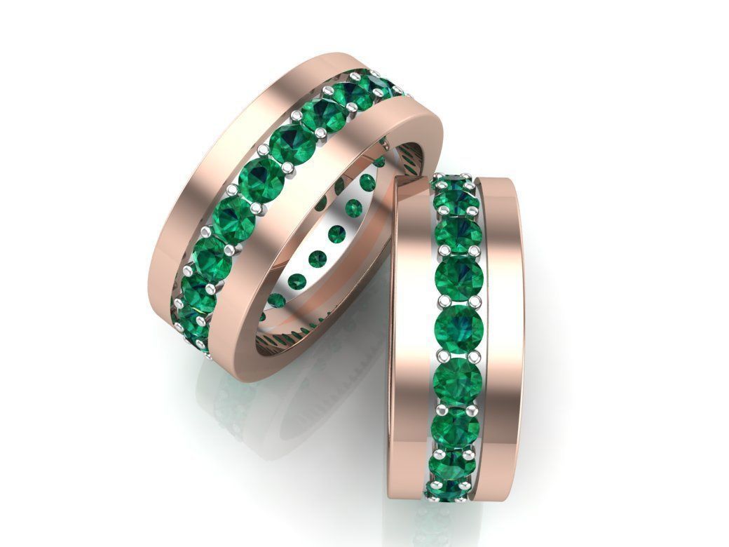 2 wedding ring heart 3D print model_4