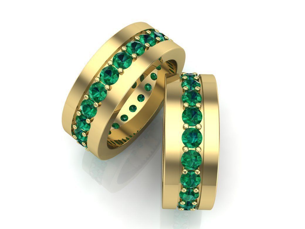 2 wedding ring heart 3D print model_1