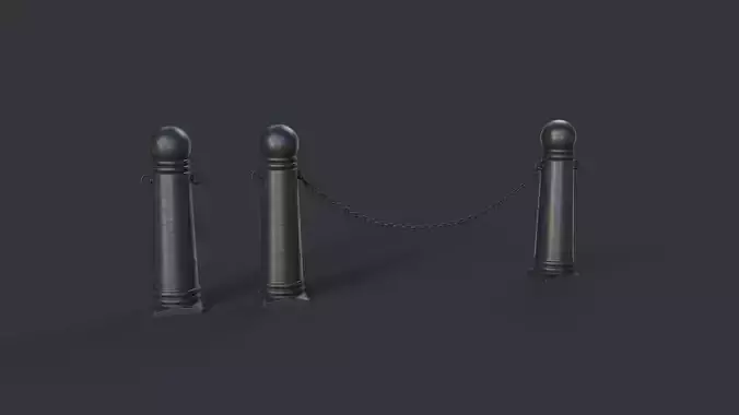 Street Bollard 08 PBR Game Ready Low-poly 3D model