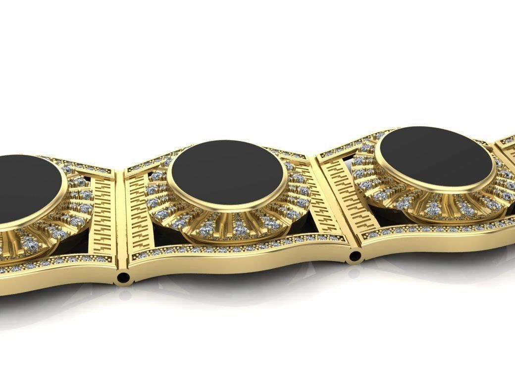 link bracelet mens 3D print model_4