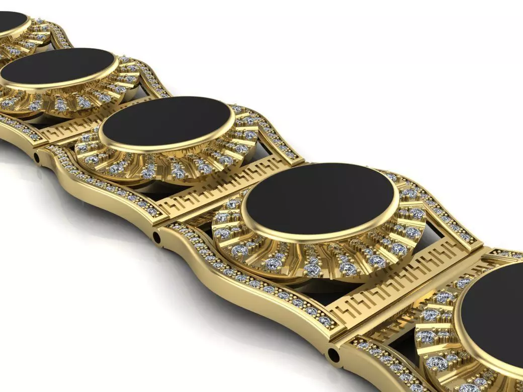 link bracelet mens 3D print model_0