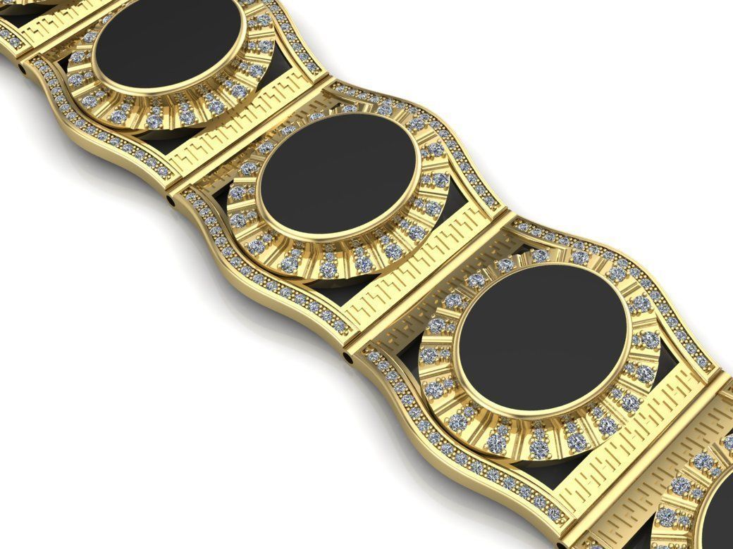 link bracelet mens 3D print model_1