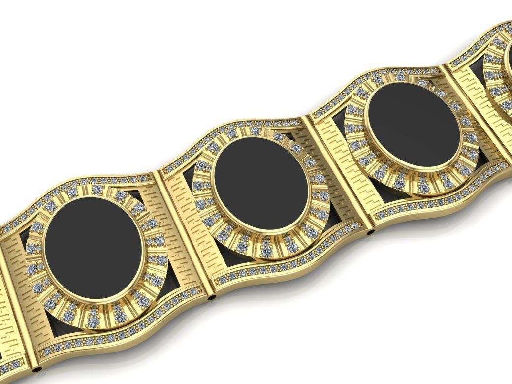 link bracelet mens 3D print model_2