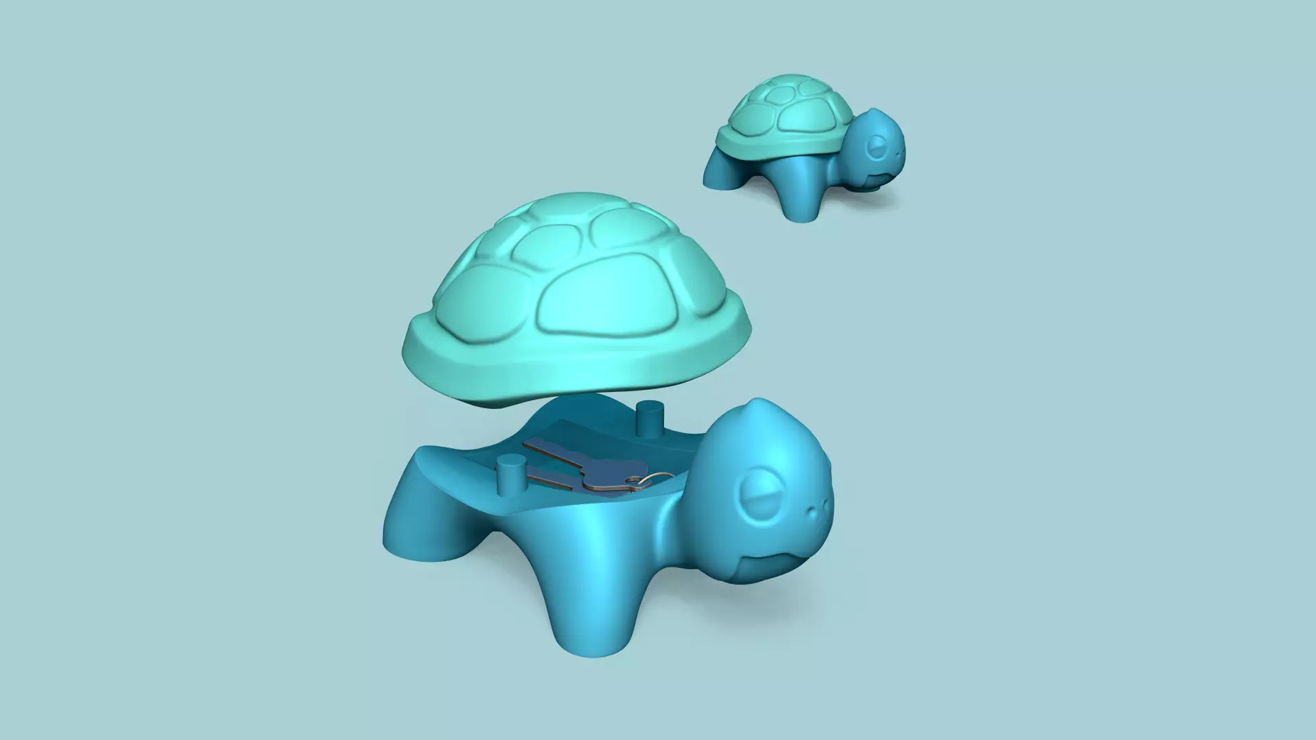 Garden Turtle Key Hide STL - Secret Yard Decor 3D print model_0