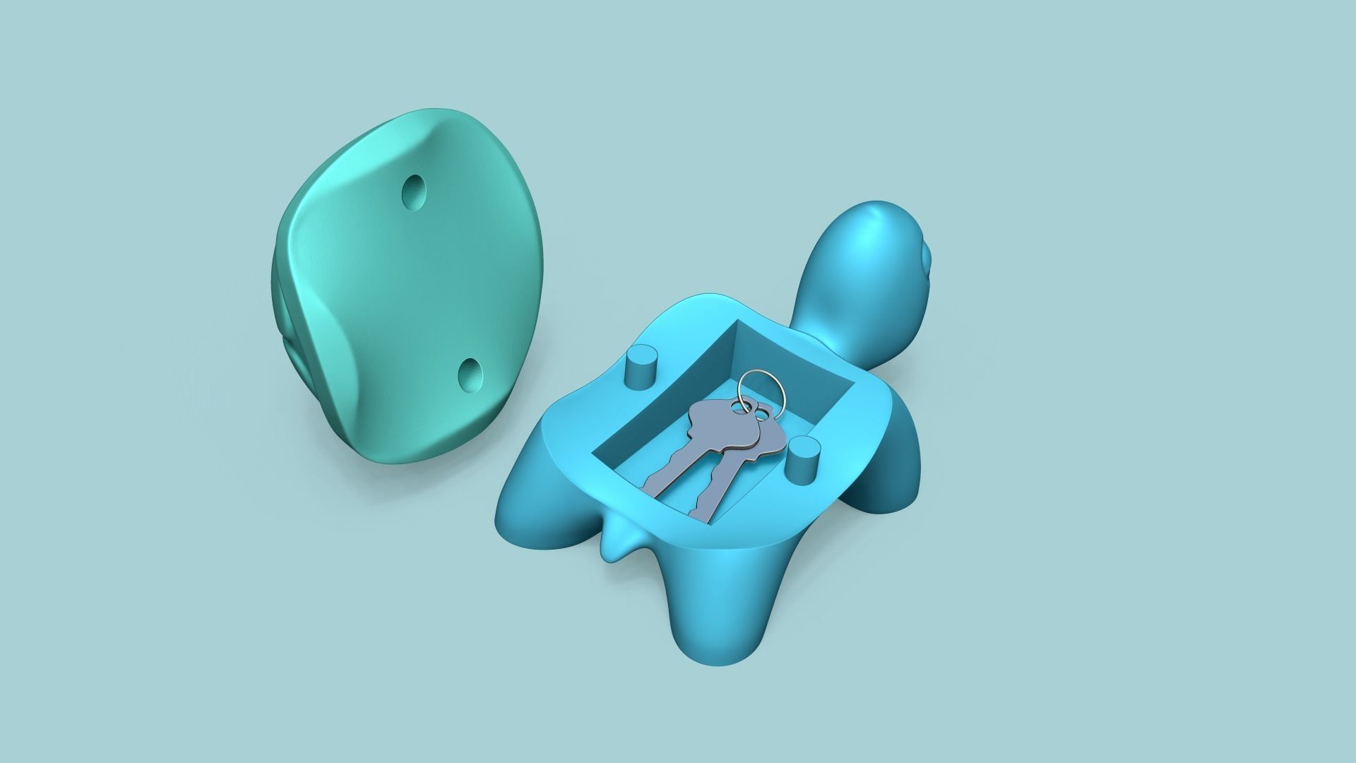 Garden Turtle Key Hide STL - Secret Yard Decor 3D print model_1