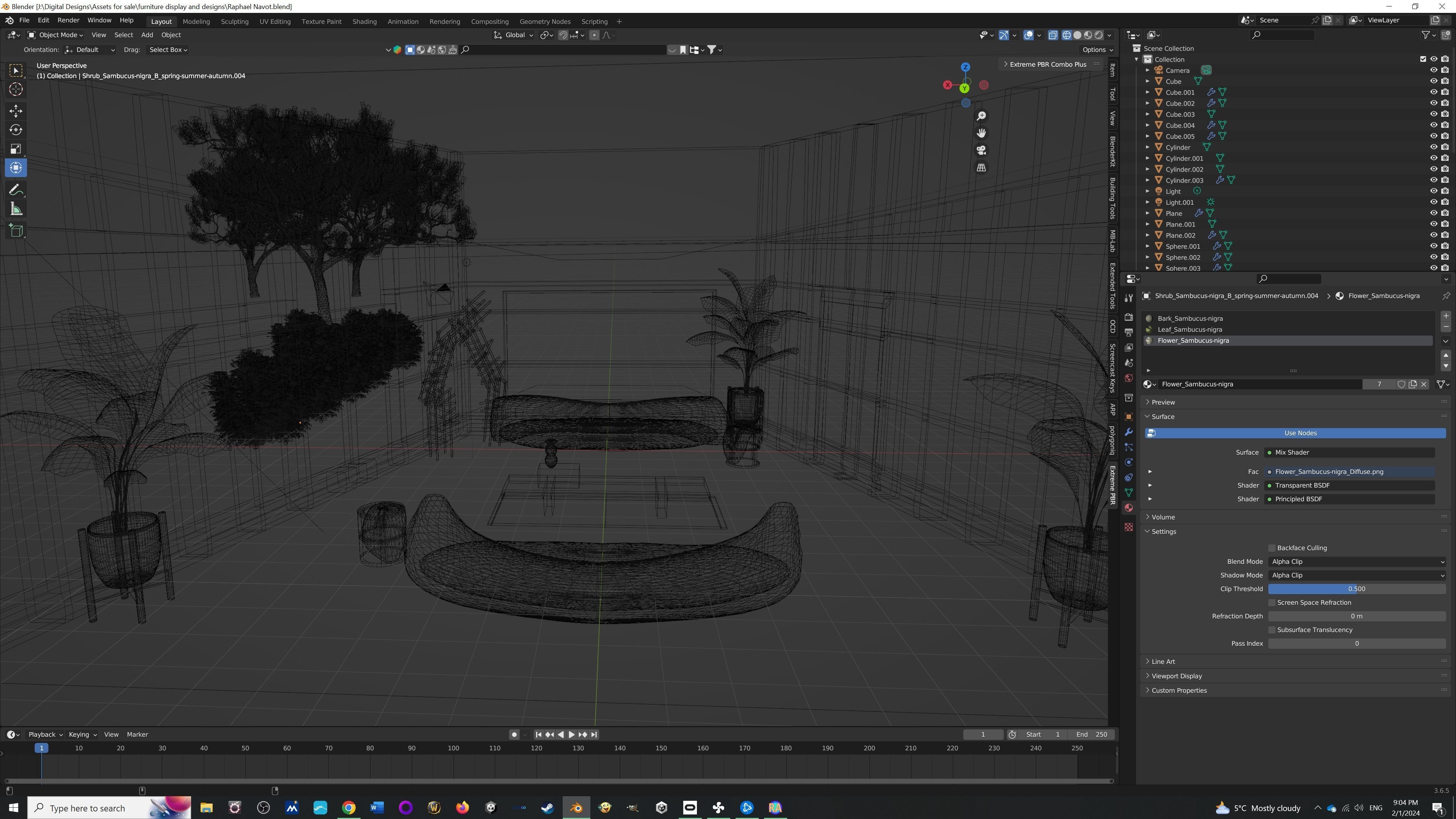 Luxury Living Raphael Navot Sofa Environment Low-poly 3D model_1