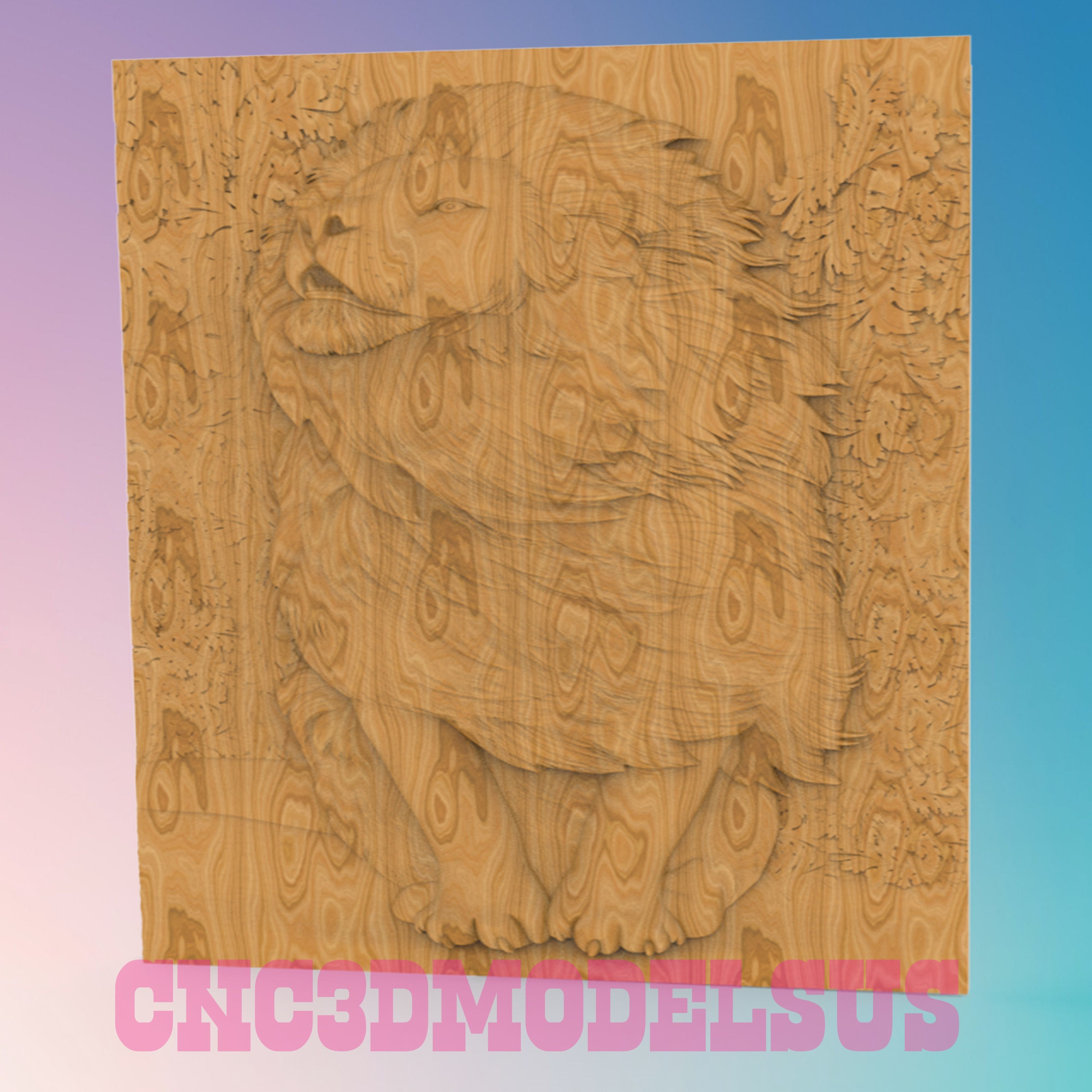 Lion 3D MODEL STL FILE FOR CNC ROUTER LASER 3D print model_2