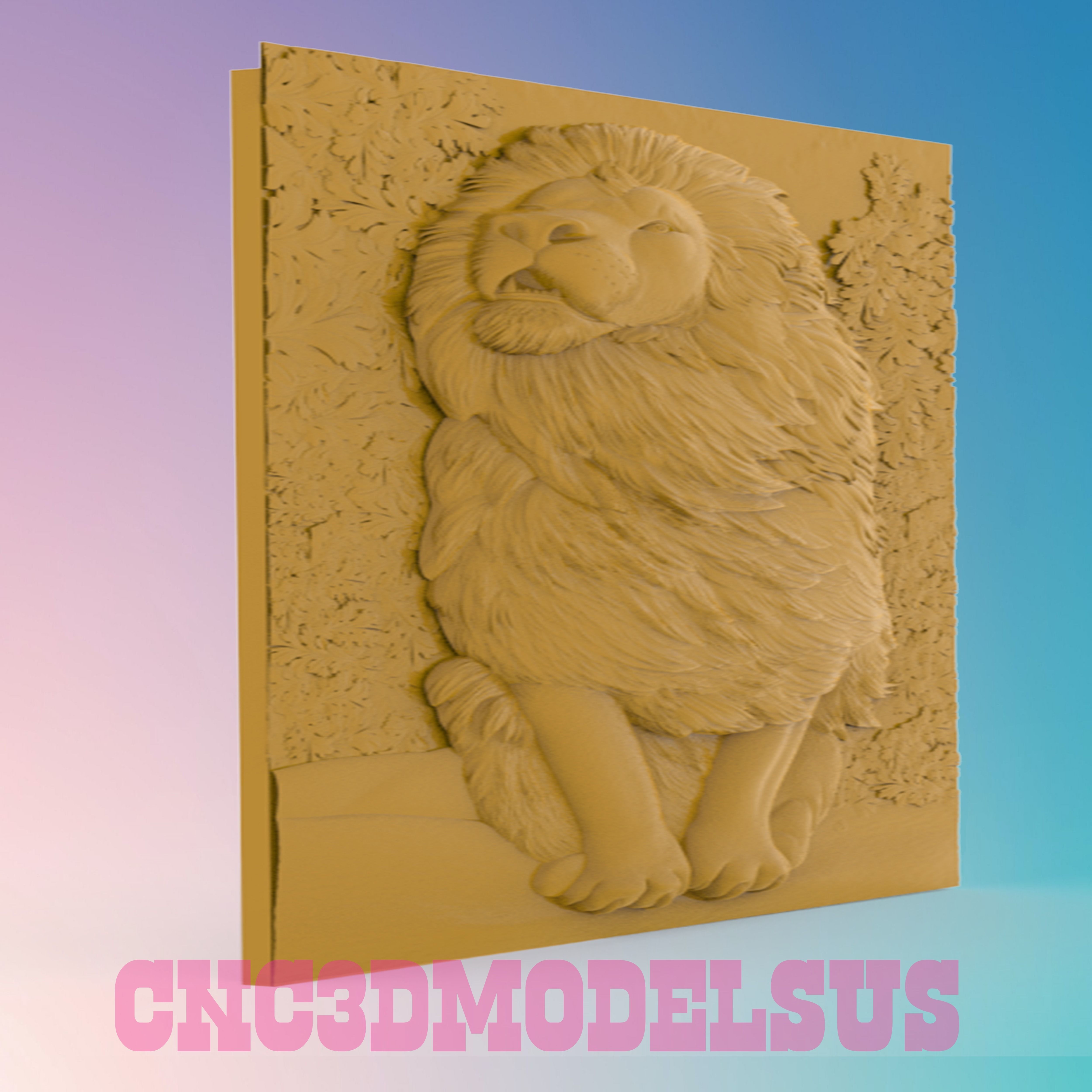 Lion 3D MODEL STL FILE FOR CNC ROUTER LASER 3D print model_1