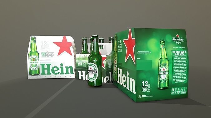 Beer Heineken Low-poly 3D model