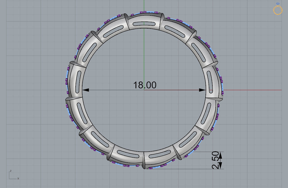 Snake Engagement Wedding Ring With Diamonds 3D print model 3D print model_6