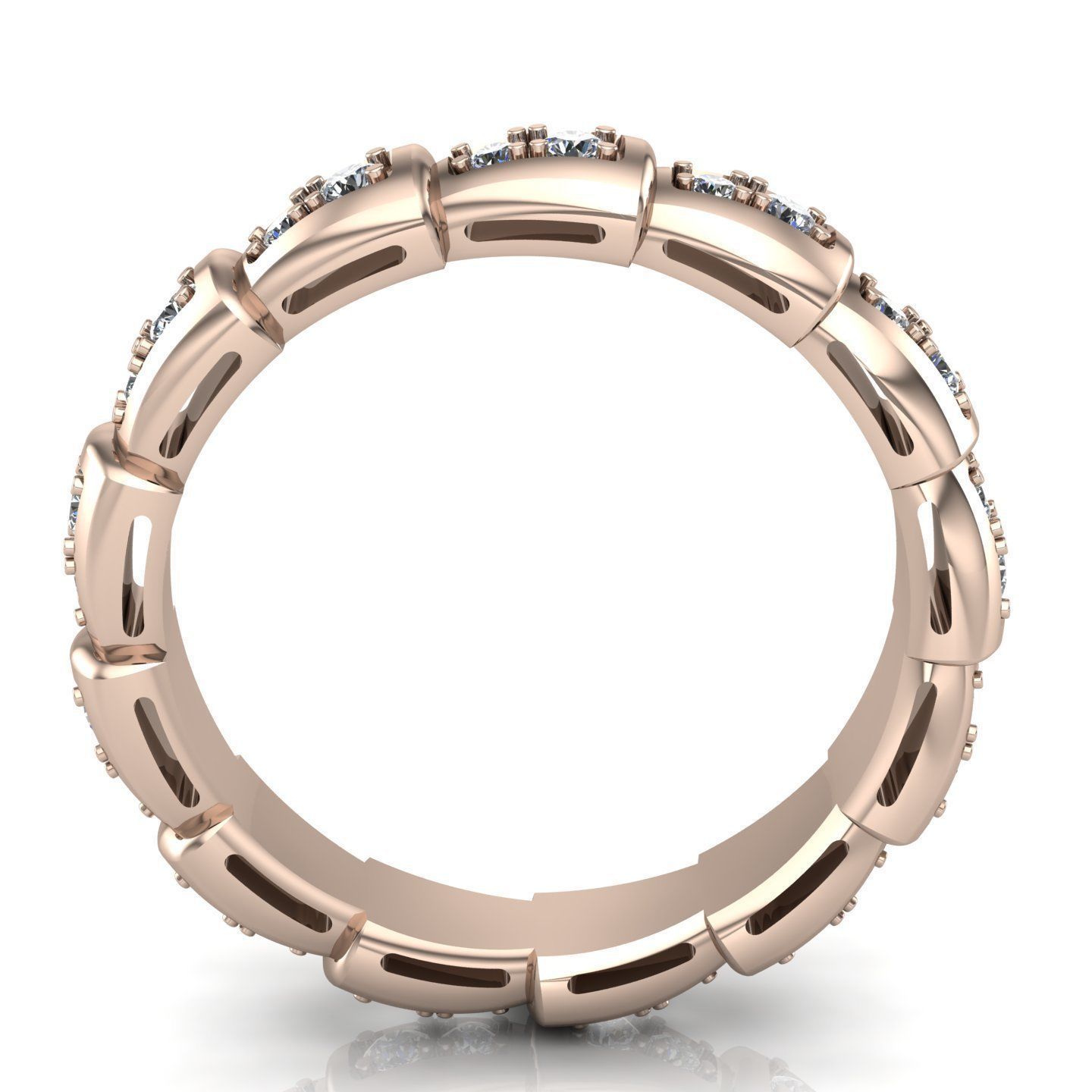 Snake Engagement Wedding Ring With Diamonds 3D print model 3D print model_5