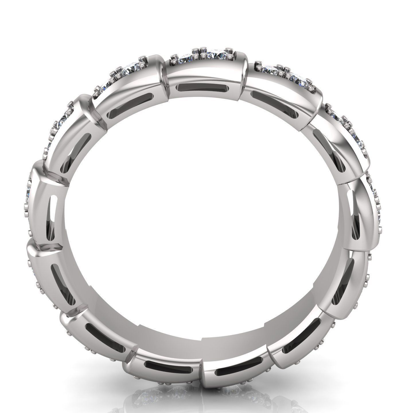 Snake Engagement Wedding Ring With Diamonds 3D print model 3D print model_4