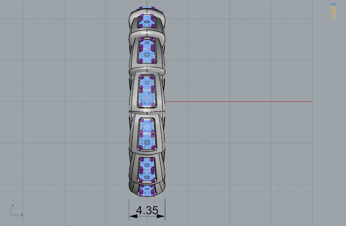 Snake Engagement Wedding Ring With Diamonds 3D print model 3D print model_8