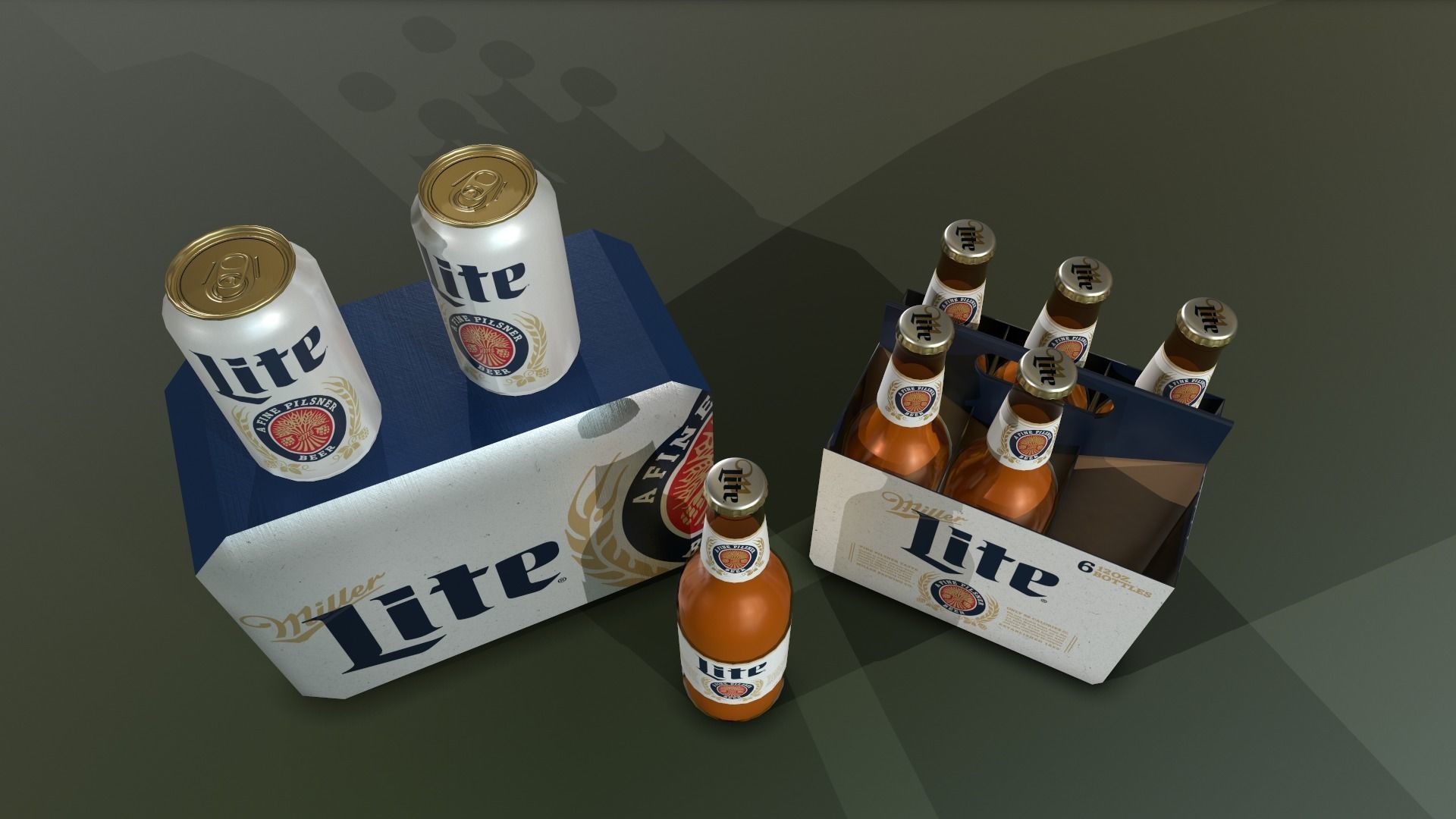 Beer Miller Low-poly 3D model_5