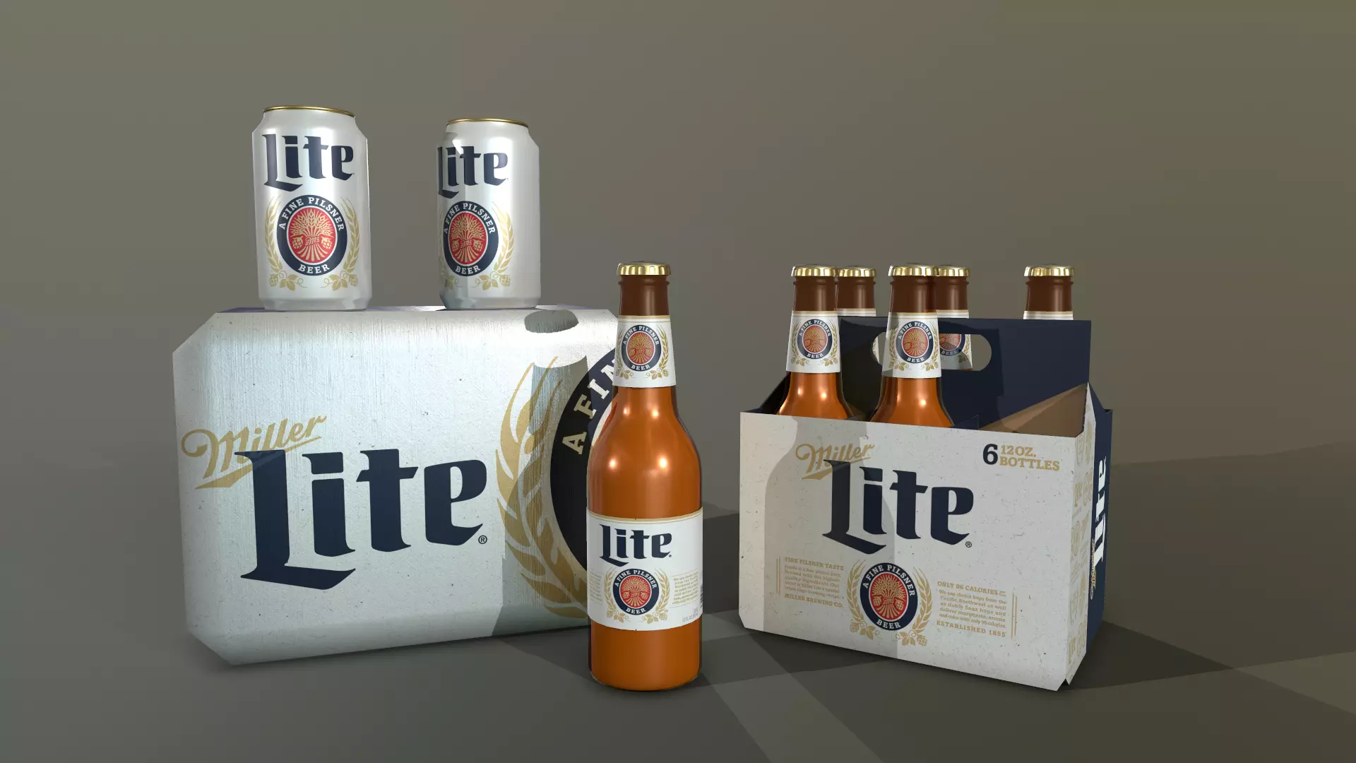 Beer Miller Low-poly 3D model_0