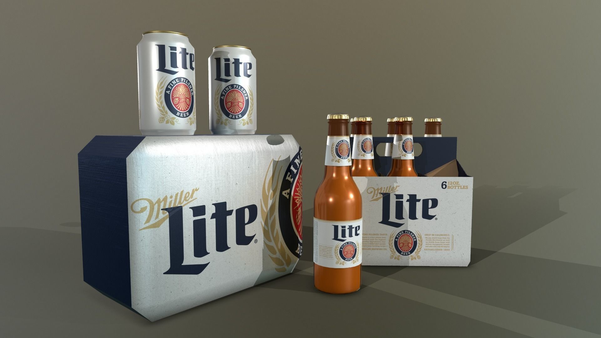 Beer Miller Low-poly 3D model_2