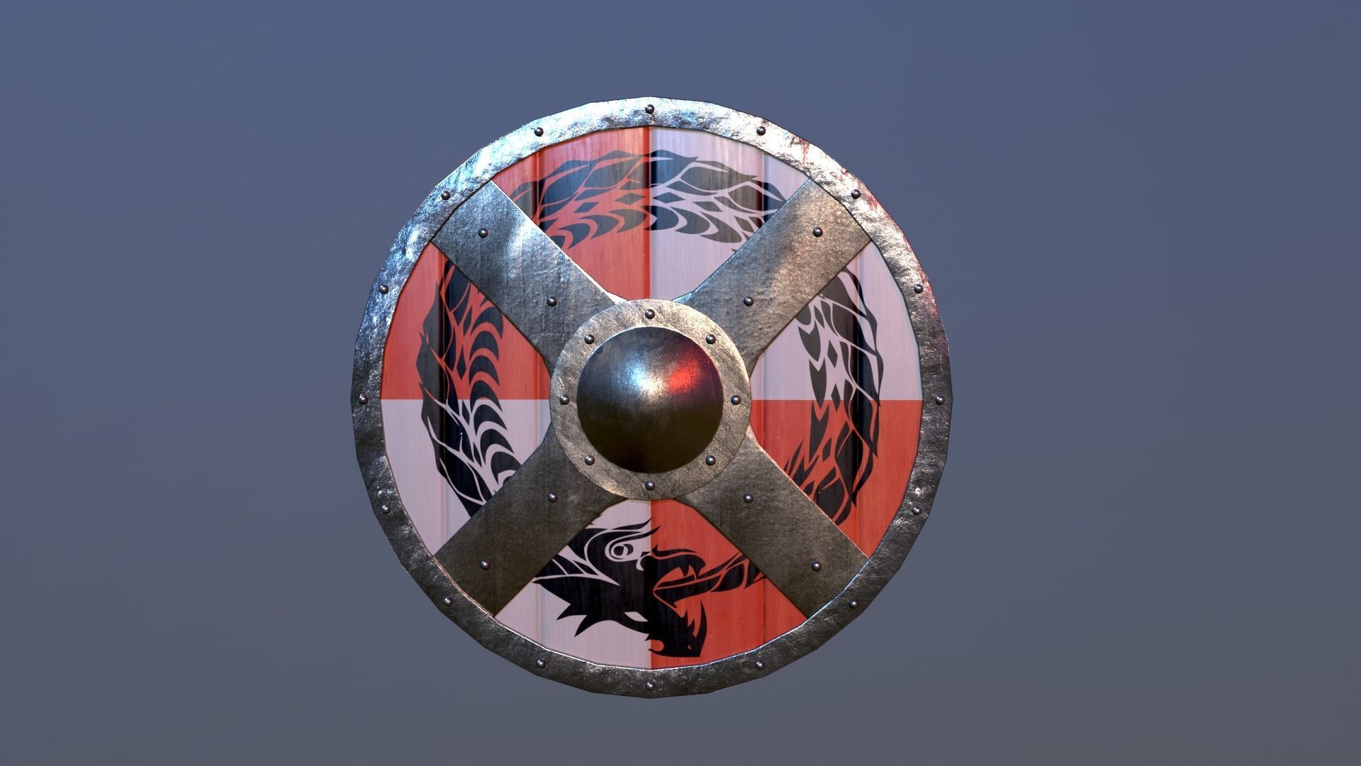 Viking Shield 2 Free low-poly 3D model_3