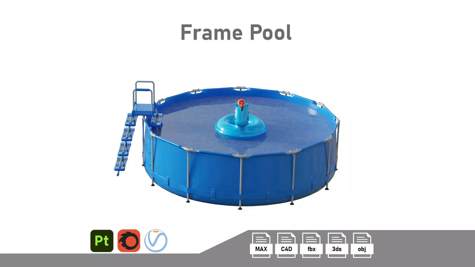 Inflatable Pool Low-poly 3D model