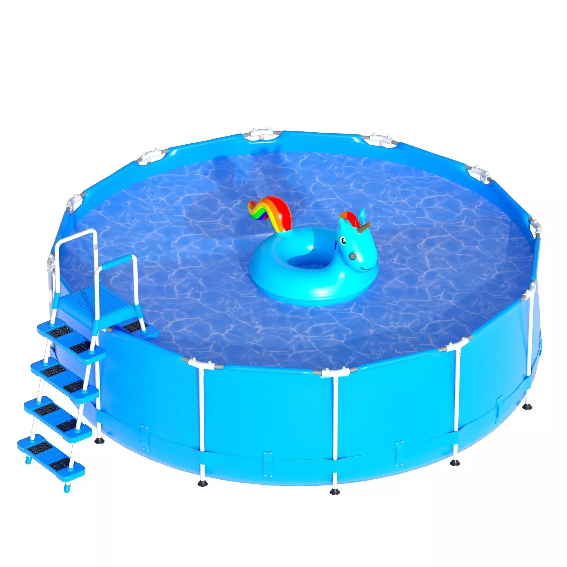 Inflatable Pool Low-poly 3D model
