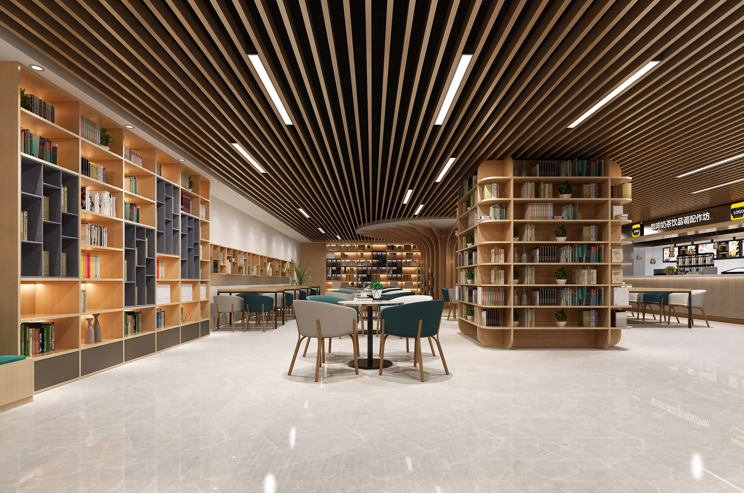 Modern Library Bookstore 3D model