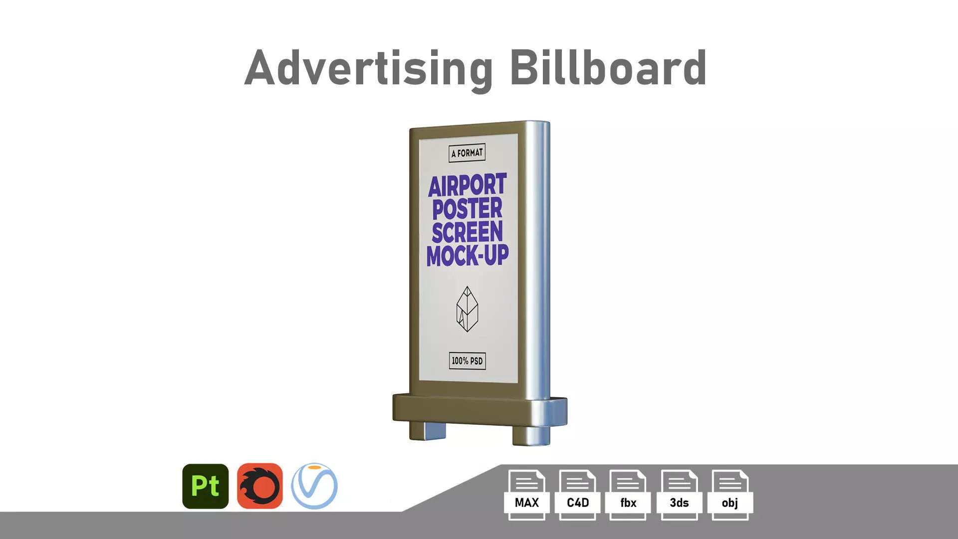 Advertising Billboard Low-poly 3D model