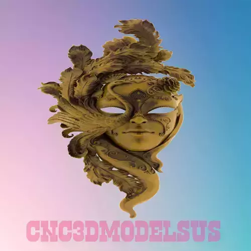  mask woman 3D MODEL STL FILE FOR CNC ROUTER LASER 