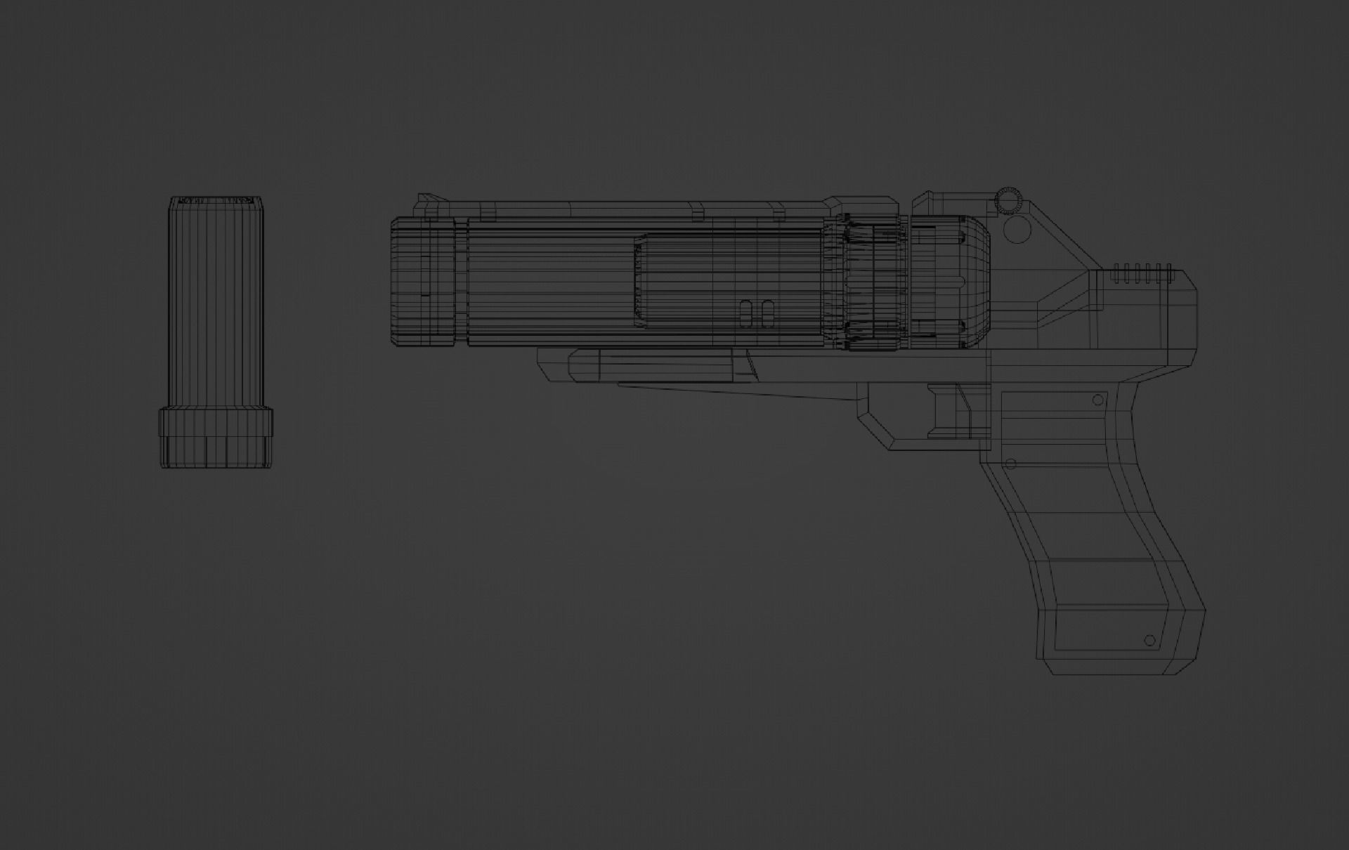 Sci-fi flare gun for games 3D model_12