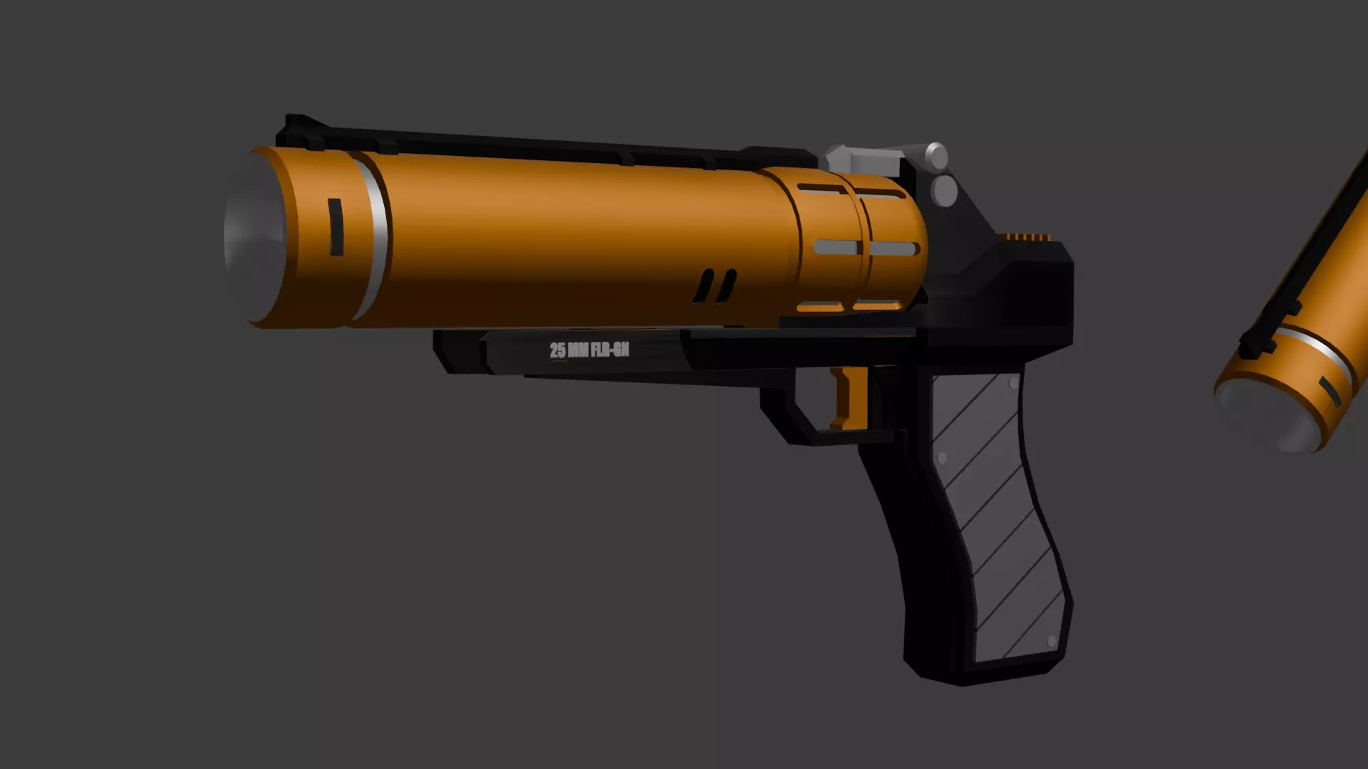 Sci-fi flare gun for games 3D model_0