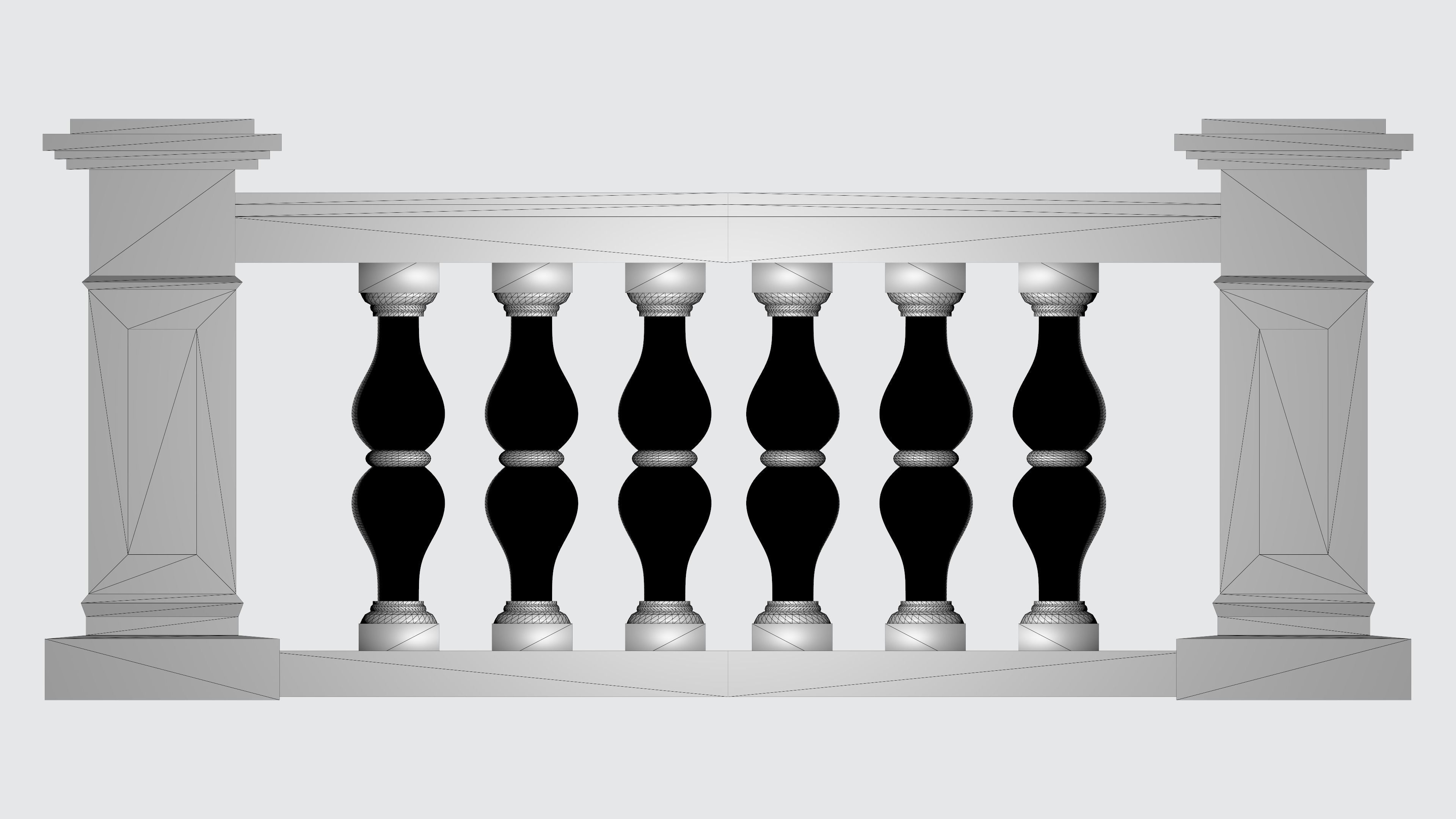 Contemporary 3D Balustrade Concepts 3D model_1