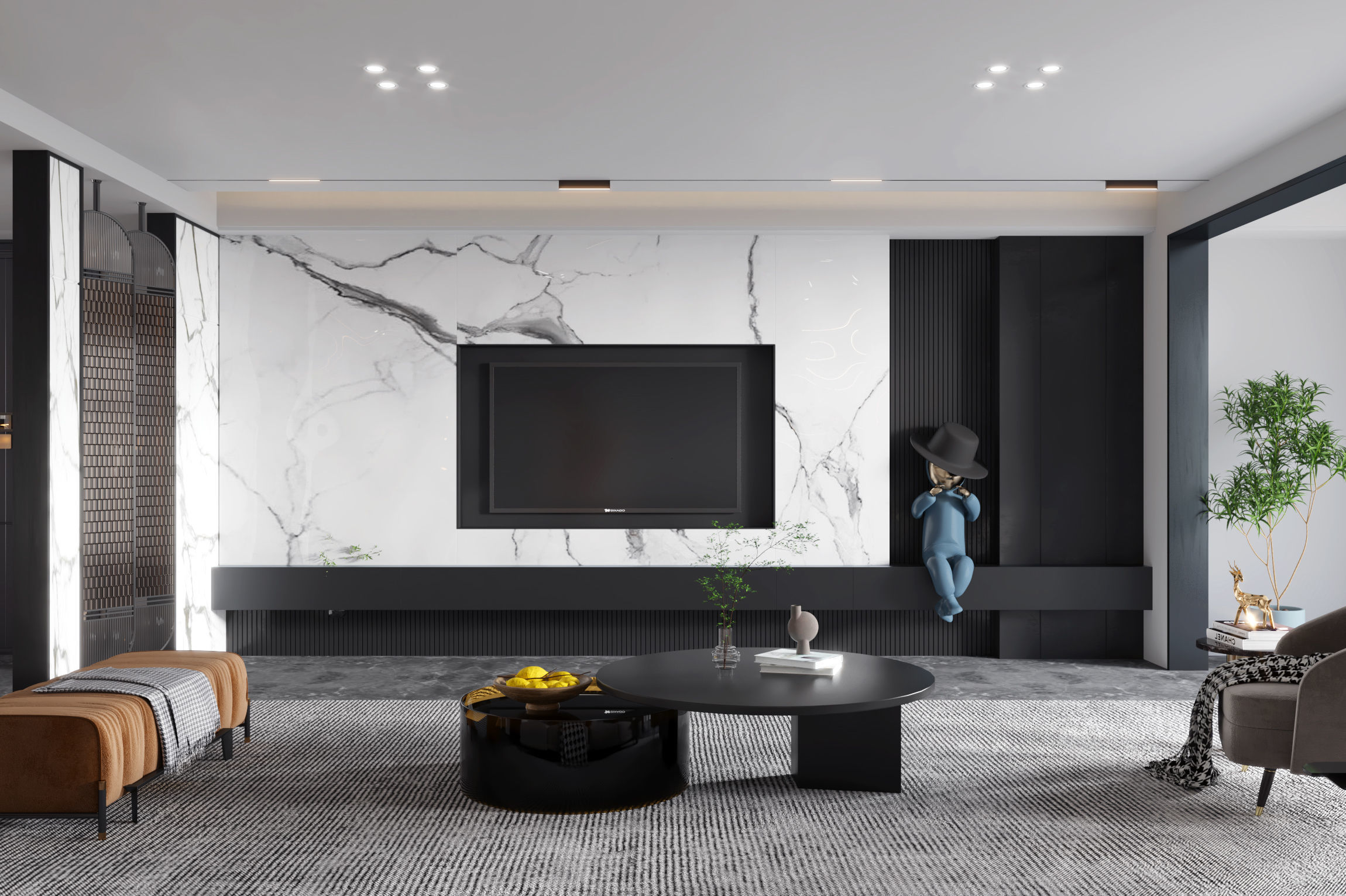 Guest Modern Home Restaurant villa 3D model_2