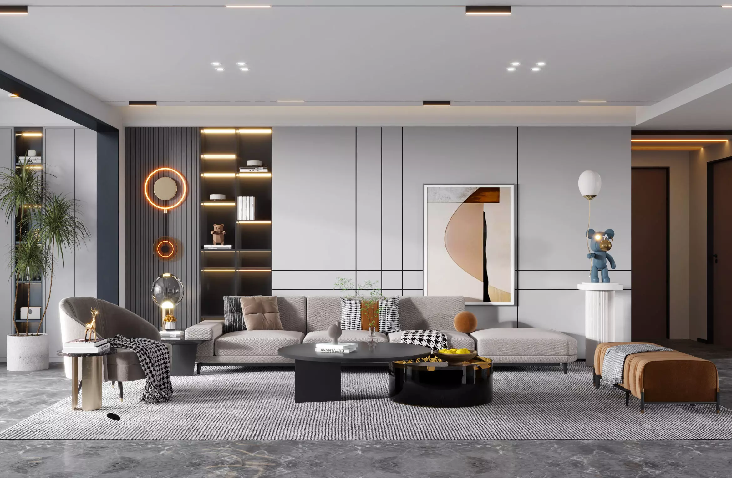 Guest Modern Home Restaurant villa 3D model_0